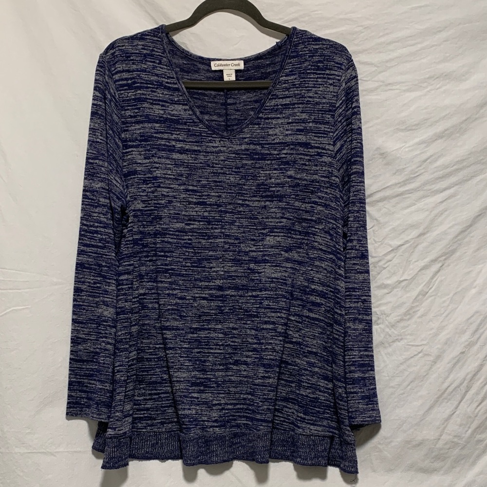 EUC Coldwater Creek Blue Long Sleeve Top Size Large